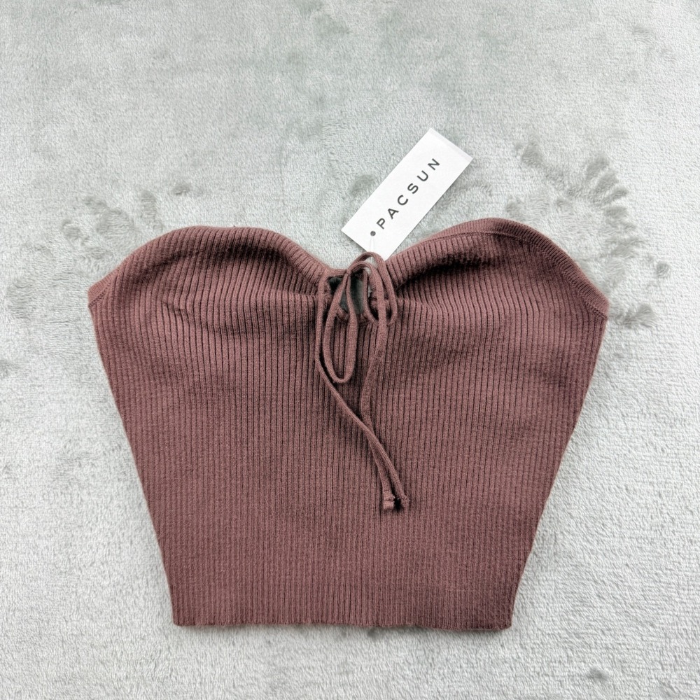 PacSun LA Hearts Women's XS Brown Ribbed Knit Strapless Tube Top NWT